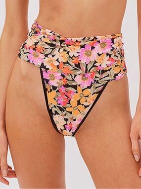 For Love & Lemons Vienna Floral High Waist Bikini Bottom